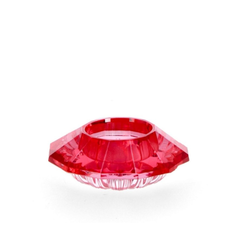 ELDRID 1P GL RED TEALIGHT HOLDER D9X3,3H