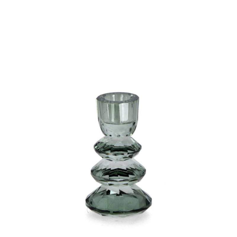 ELDRID GL GREEN CANDLE HOLDER 1P D6X11H