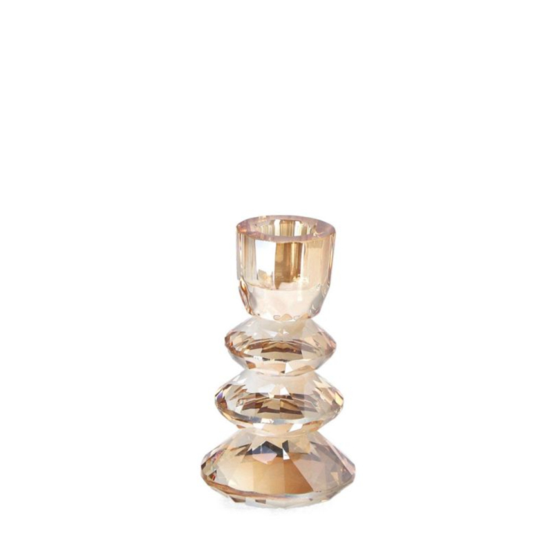 ELDRID GL AMBER CANDLE HOLDER 1P D6X11H