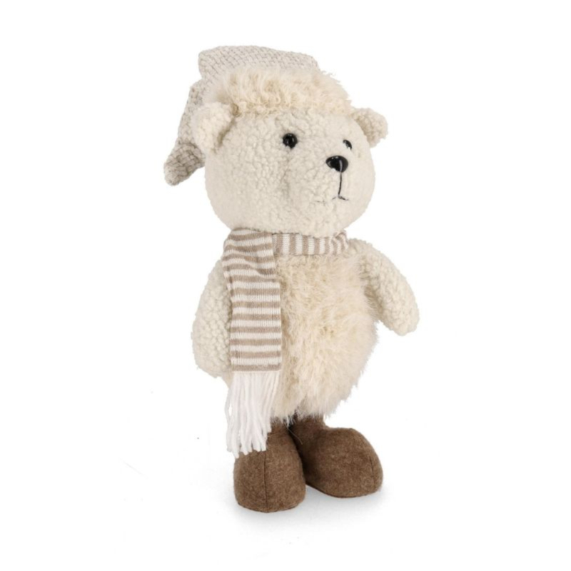 CHRISSY STAND BEAR W-SCARF H40