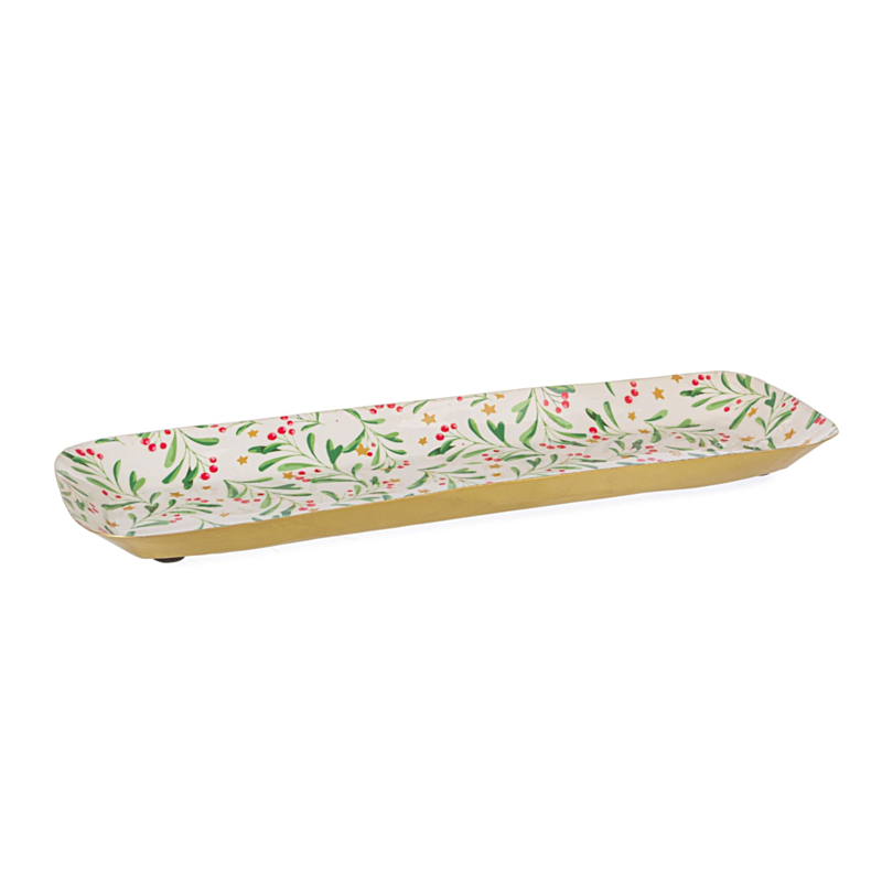 SYLVAN RECT HOLLY DECORATIVE TRAY 41X13